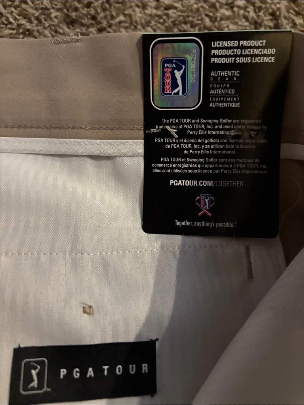 PGA Tour Khaki Flat-Front Performance Shorts